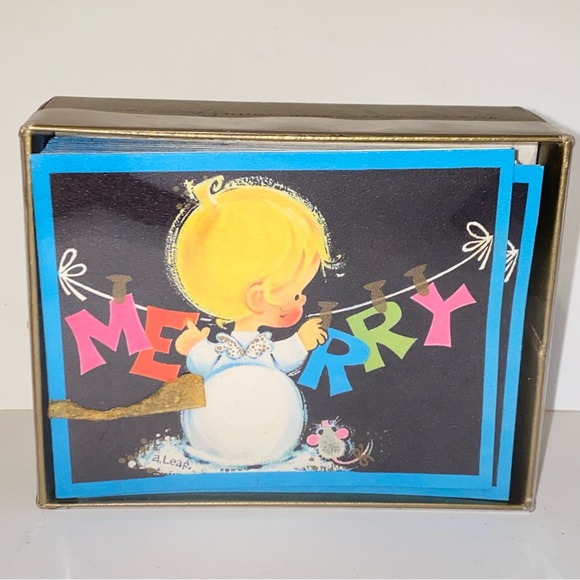 Vintage 1960s Gibson Boxed Christmas Fantasies Christmas Cards & Envelopes - Picture 10 of 10